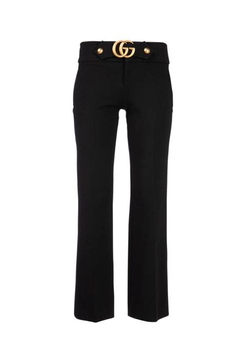 Gucci GG Belted Flare Pants in Black 